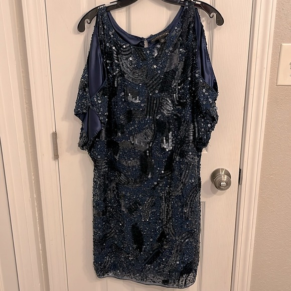 Aidan Mattox Dresses & Skirts - Aidan Mattox blue and black sequin cocktail dress